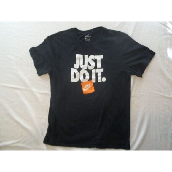 Nike The Nike‎ Tee Tshirt Men Sz S Just Do It Big Graphic Short Sleeve Black - Picture 1 of 7